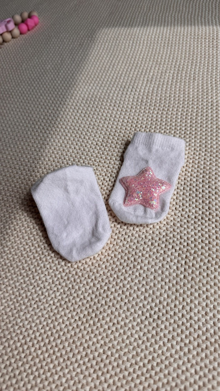 3D Parlak Yıldız Oyuncaklı Eğlenceli Bebek Çorabı