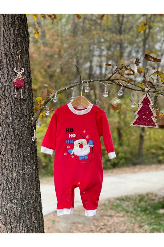 Yılbaşı Temalı Kadife Bebek Tulumu