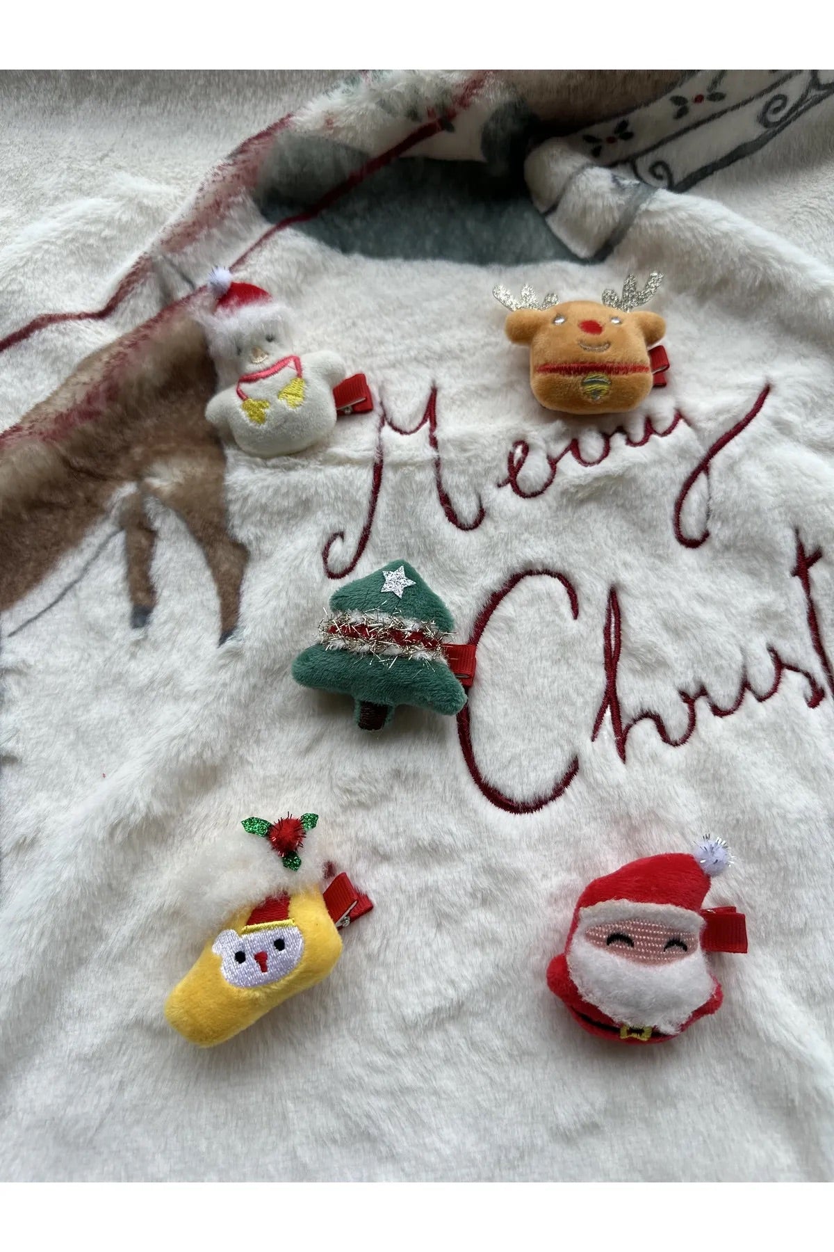 Yılbaşı Temalı Noel Ağaç Figürlü Klipsli Toka