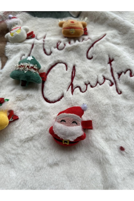 Yılbaşı Temalı Noel Baba Figürlü Klipsli Toka