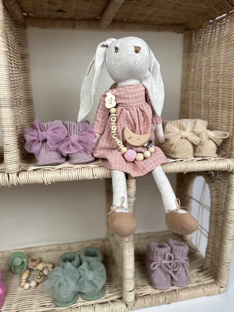 Handmade Tül Fiyonk Detaylı Yeşil Kız Bebek Patik