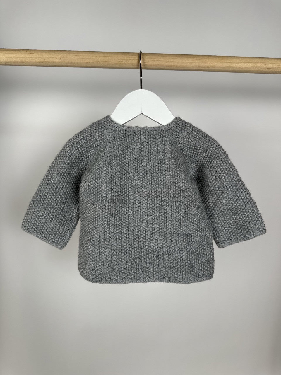 Antrasit Handmade Önden Düğmeli Bebek Ceketi
