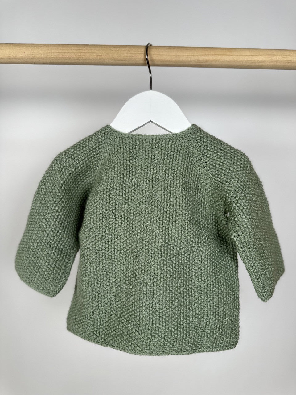 Yeşil Handmade Önden Düğmeli Bebek Ceketi