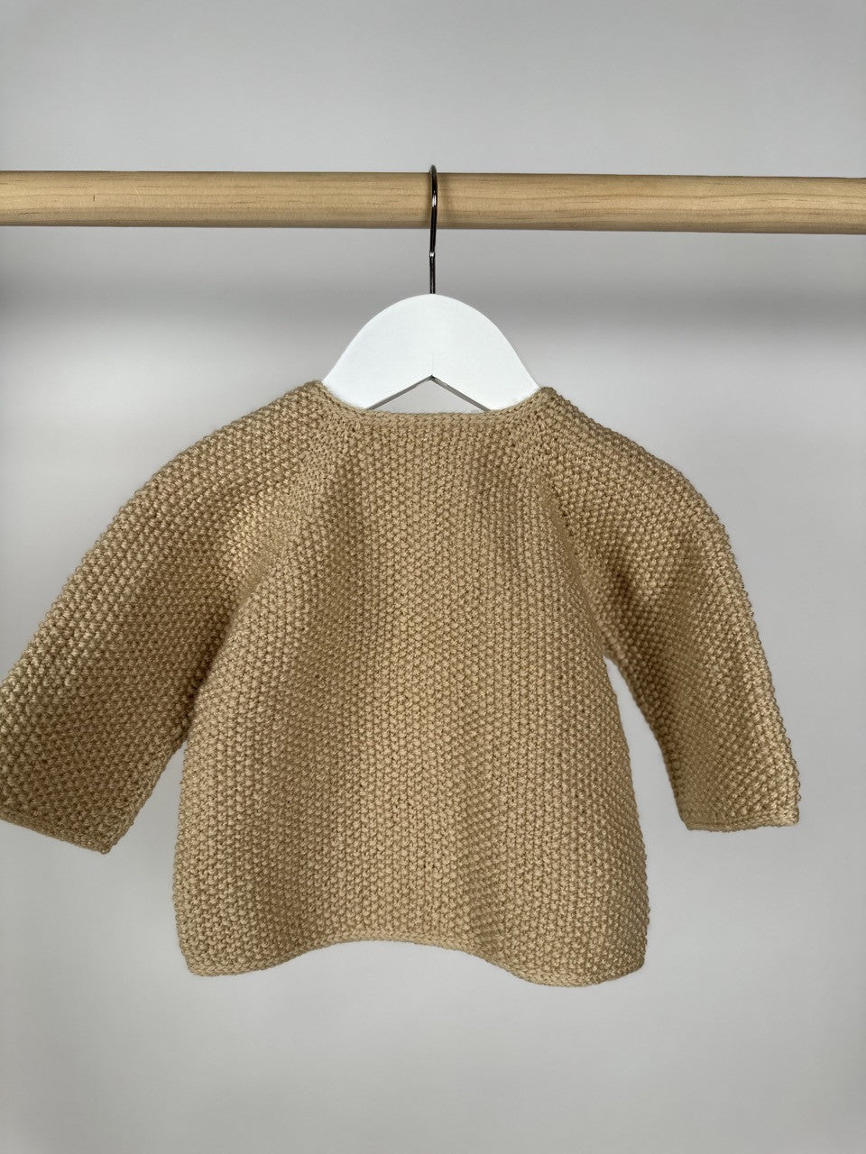 Bej Handmade Önden Düğmeli Bebek Ceketi