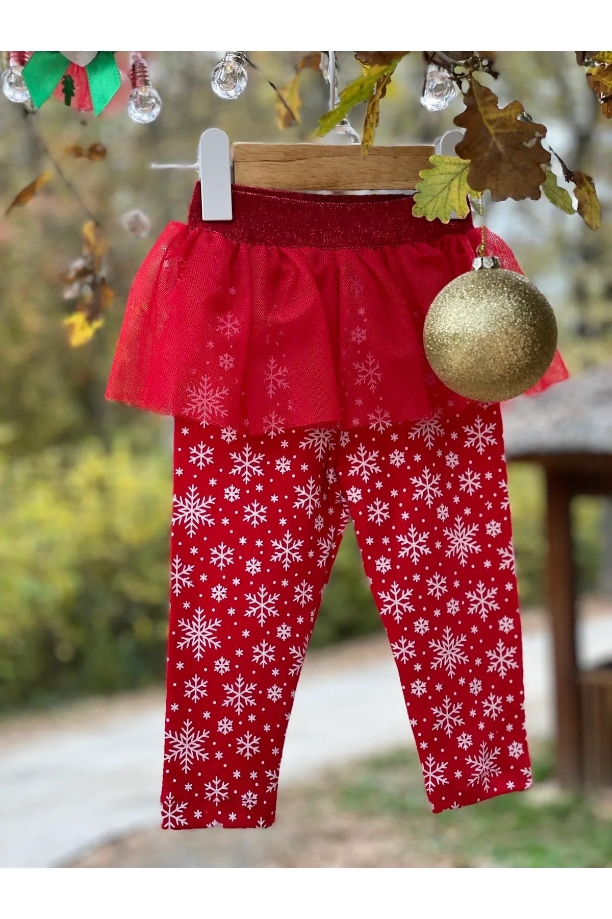 Beyaz Yılbaşı Temalı Tütü Detaylı Kız Bebek 3'lü Takım