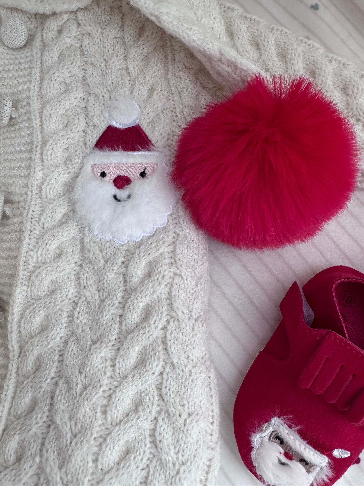 Noel Babalı Unisex Triko Bebek Tulum