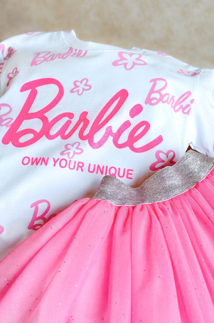 Barbie Tütü Etekli 2'li Kız Çocuk Takım