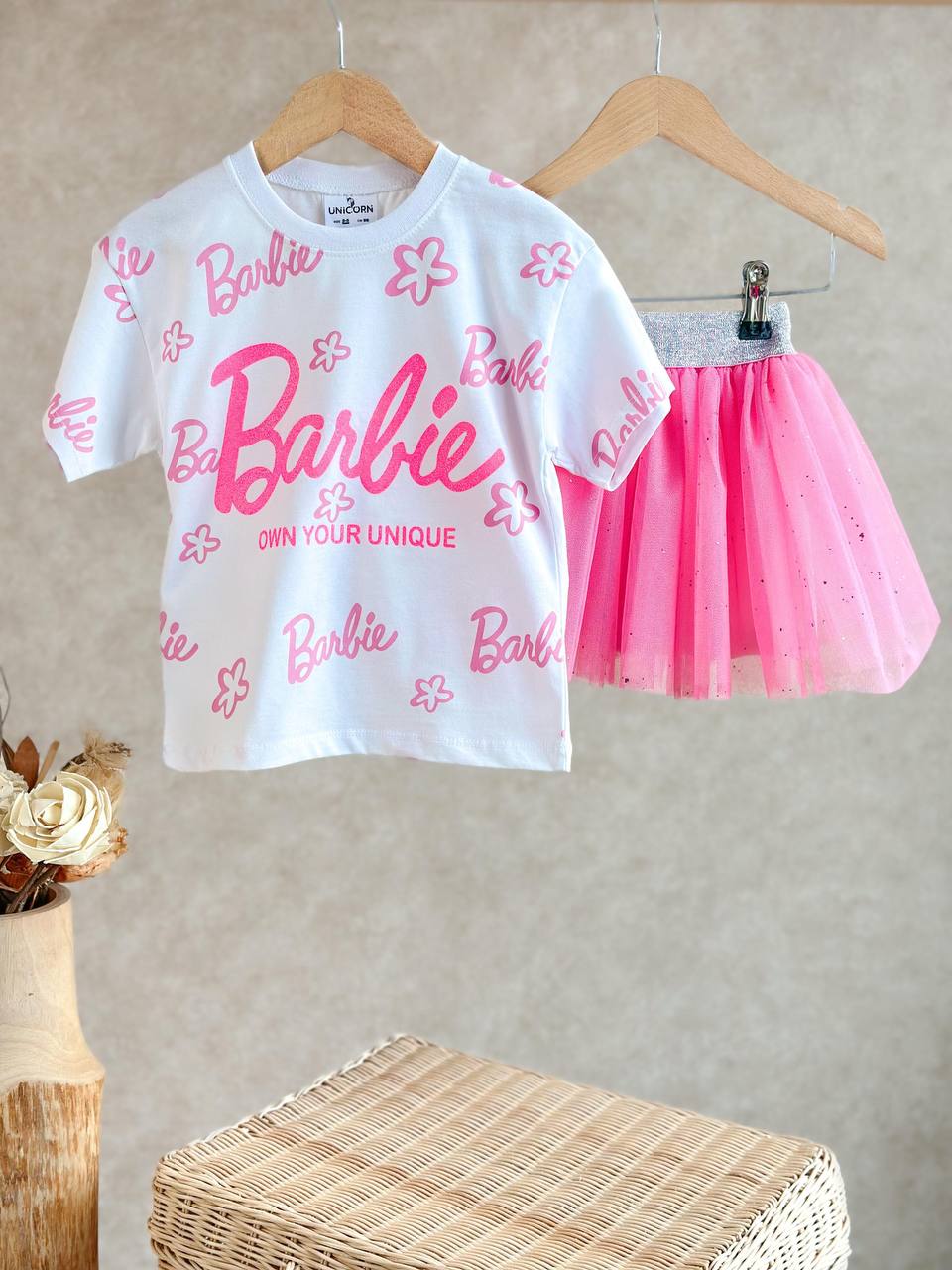 Barbie Tütü Etekli 2'li Kız Çocuk Takım