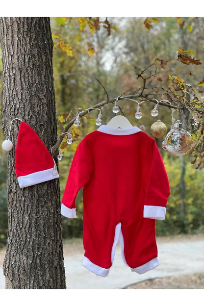 Yılbaşı Temalı Şapkalı Bebek Noel Baba Kostümü