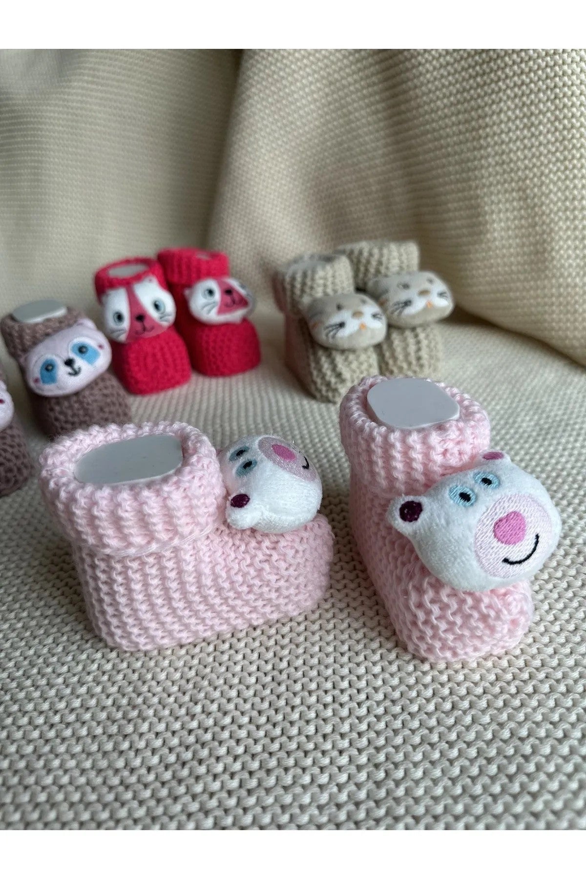 Peluş 3d Oyuncaklı, Figürlü Triko Bebek Çorabı