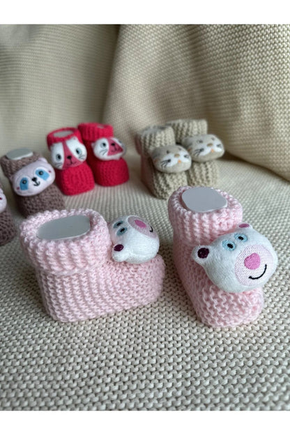 Peluş 3d Oyuncaklı, Figürlü Triko Bebek Çorabı