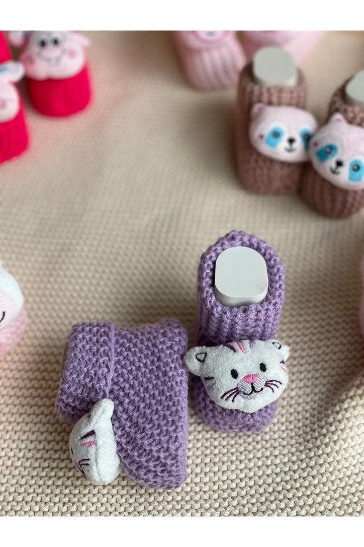 Peluş 3d Oyuncaklı, Figürlü Triko Bebek Çorabı