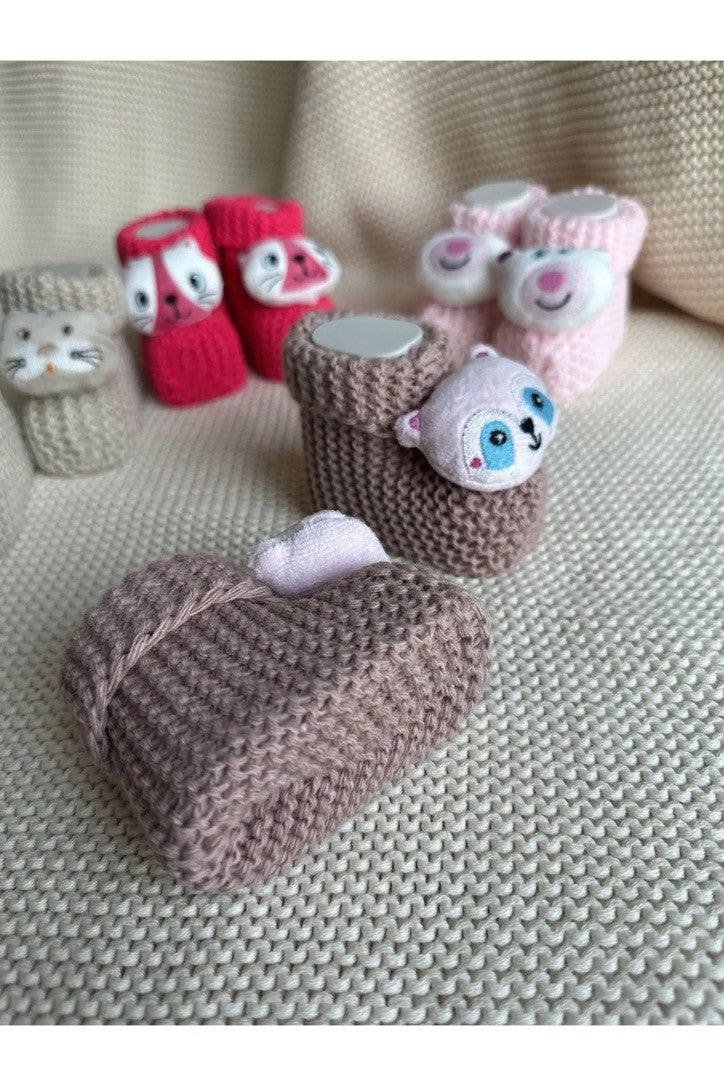 Peluş 3d Oyuncaklı, Figürlü Triko Bebek Çorabı
