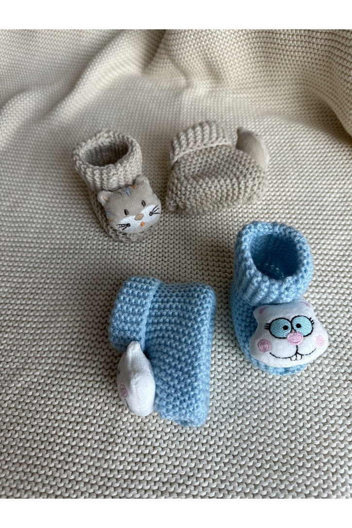 Peluş 3d Oyuncaklı, Figürlü Triko Bebek Çorabı