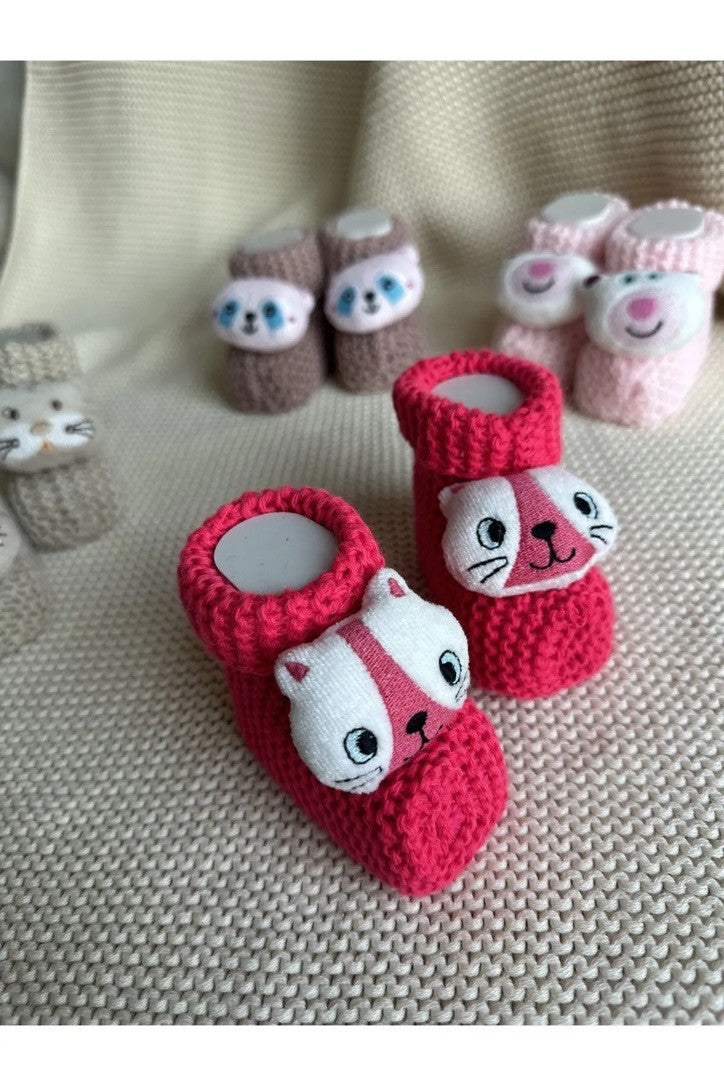 Peluş 3d Oyuncaklı, Figürlü Triko Bebek Çorabı