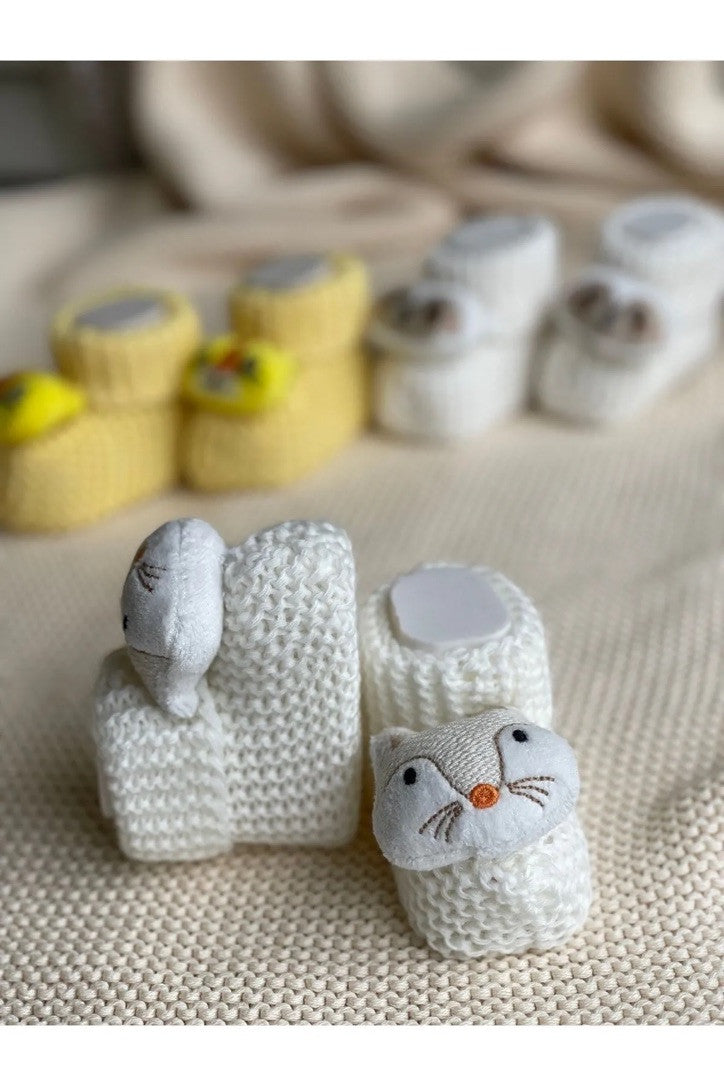 Peluş 3d Oyuncaklı, Figürlü Triko Bebek Çorabı