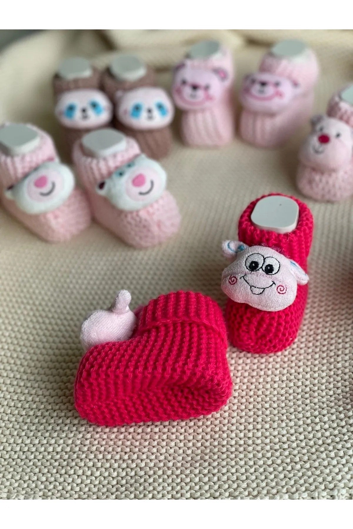 Peluş 3d Oyuncaklı, Figürlü Triko Bebek Çorabı