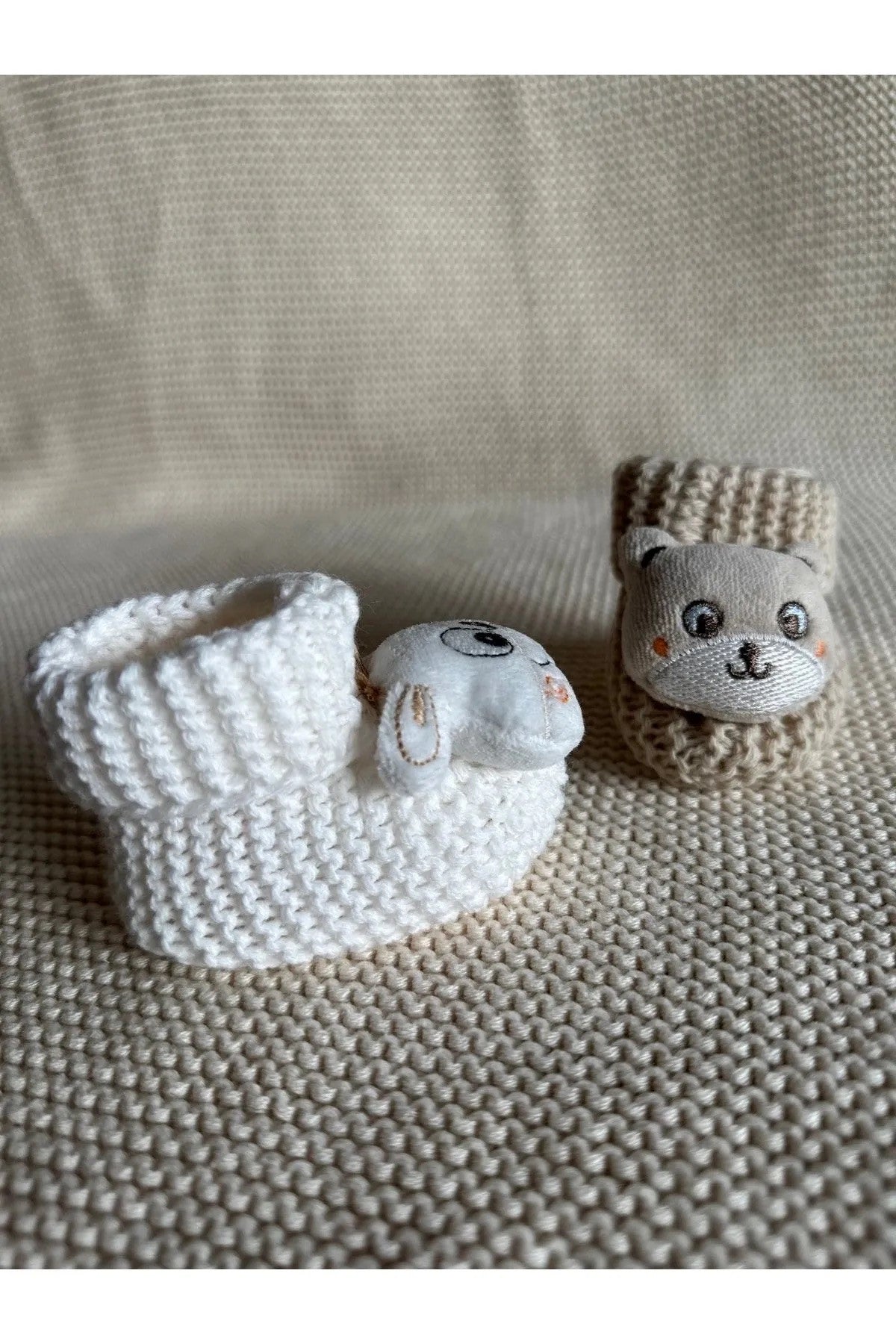Peluş 3d Oyuncaklı, Figürlü Triko Bebek Çorabı