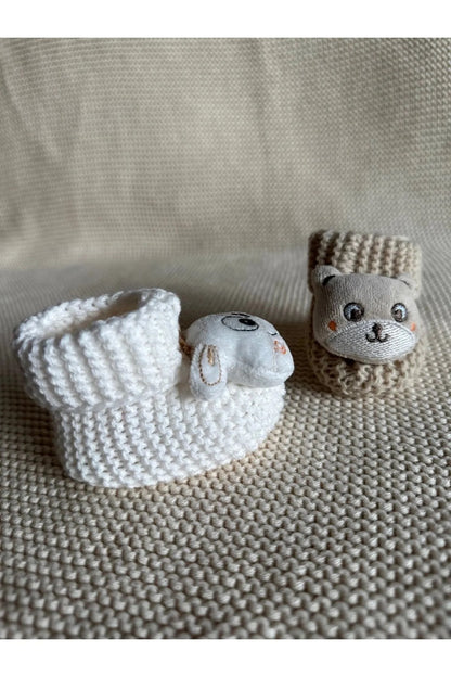Peluş 3d Oyuncaklı, Figürlü Triko Bebek Çorabı