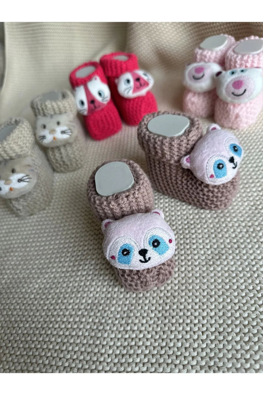 Peluş 3d Oyuncaklı, Figürlü Triko Bebek Çorabı
