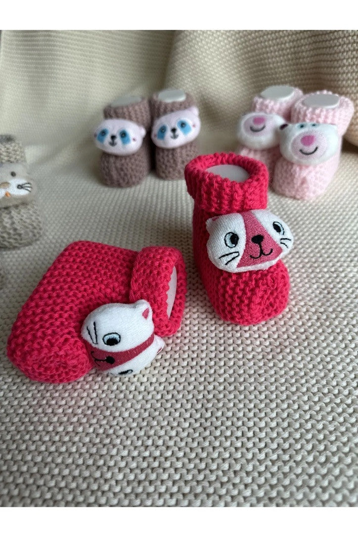 Peluş 3d Oyuncaklı, Figürlü Triko Bebek Çorabı