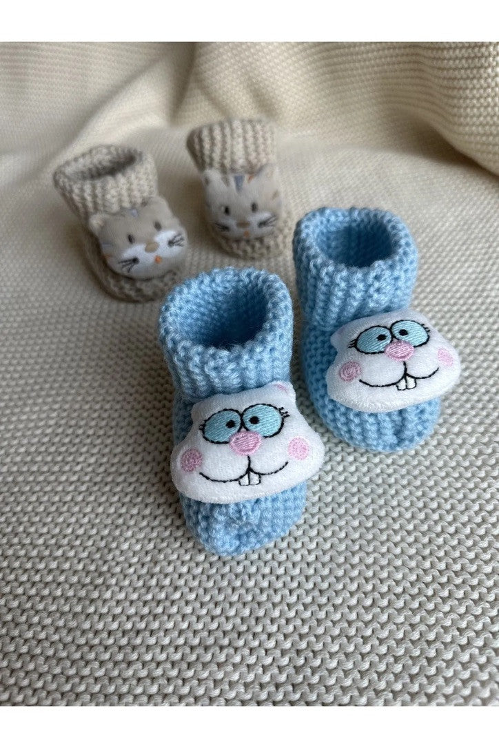 Peluş 3d Oyuncaklı, Figürlü Triko Bebek Çorabı