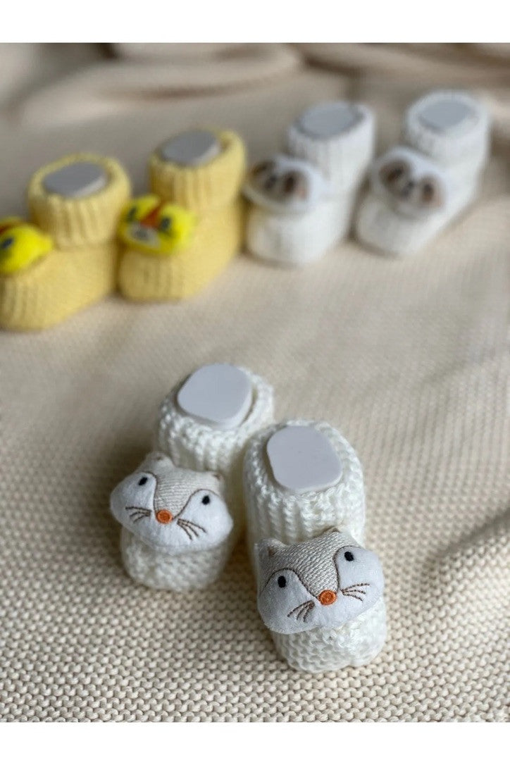Peluş 3d Oyuncaklı, Figürlü Triko Bebek Çorabı
