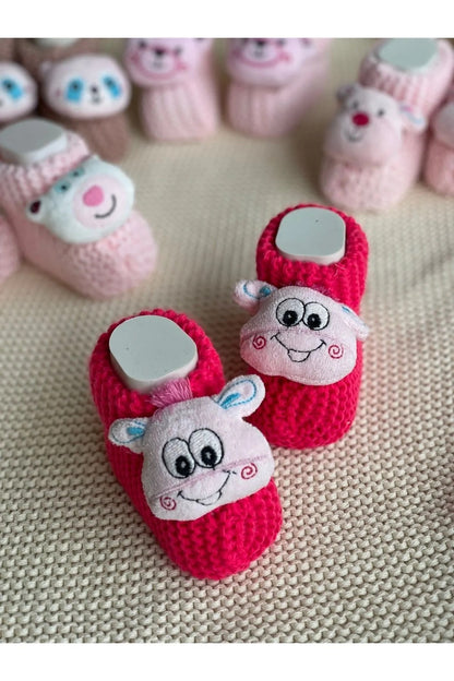 Peluş 3d Oyuncaklı, Figürlü Triko Bebek Çorabı