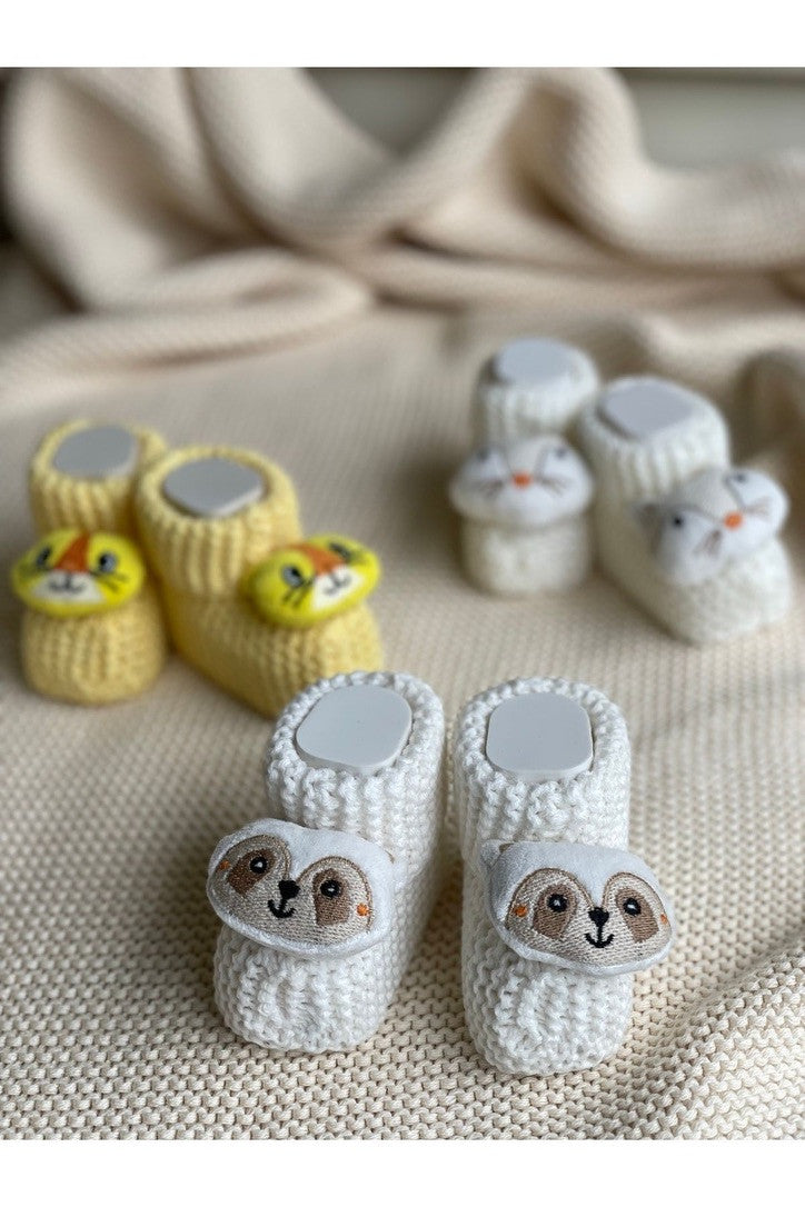 Peluş 3d Oyuncaklı, Figürlü Triko Bebek Çorabı