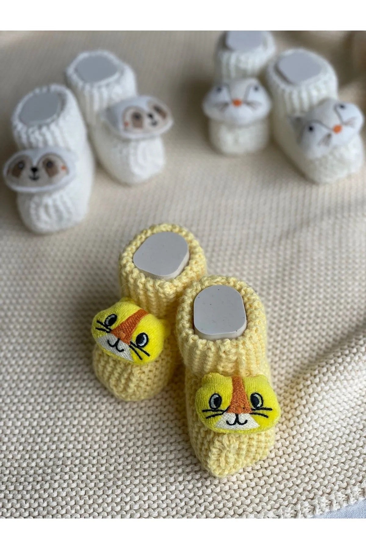 Peluş 3d Oyuncaklı, Figürlü Triko Bebek Çorabı