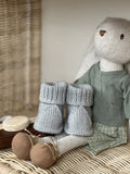 Açık Gri Handmade Katlama Detaylı Örgü Patik