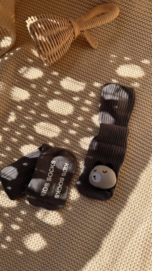 Antrasit Peluş 3d Oyuncaklı Eğlenceli Bebek Çorabı