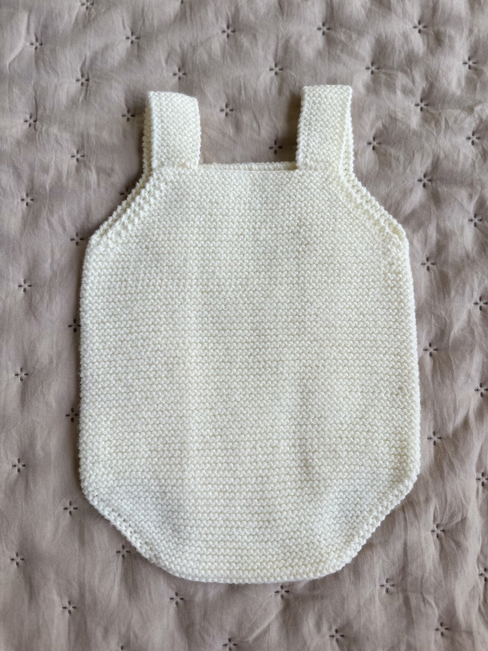 Krem Handmade Düğme Detaylı Yenidoğan Bebek Tulum