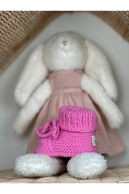 Pembe Handmade Bilekten Bağcıklı Kız Bebek Patik