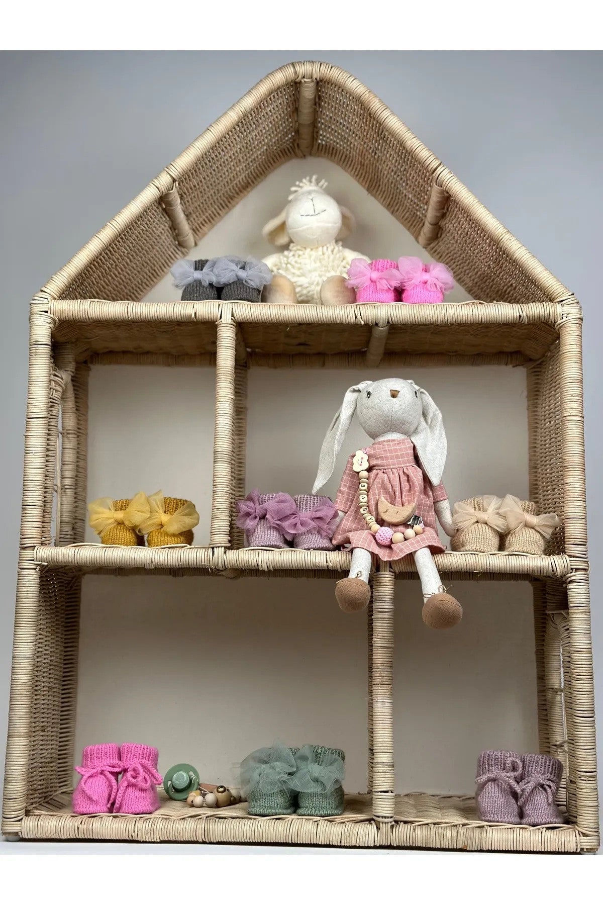 Pembe Handmade Bilekten Bağcıklı Kız Bebek Patik
