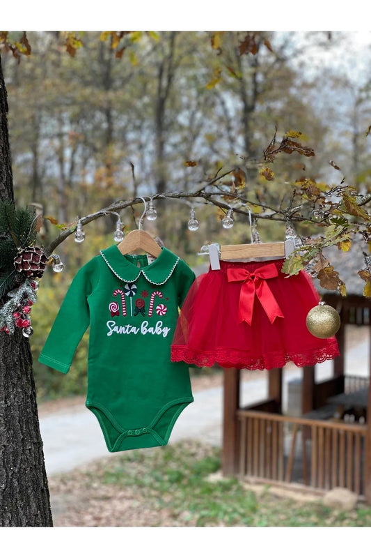 Yılbaşı Temalı Tütü Etekli Kız Bebek Takım