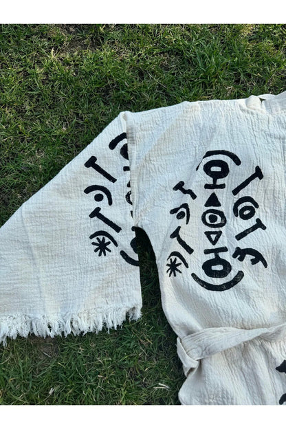 Göbeklitepe Tahta Baskı El Dokuması Kaftan