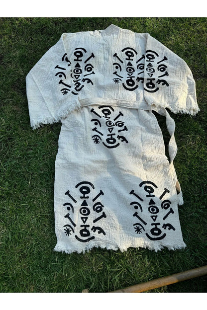 Göbeklitepe Tahta Baskı El Dokuması Kaftan