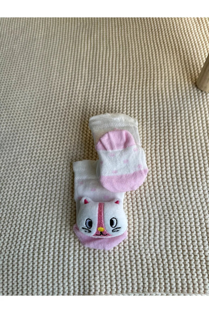 Peluş 3D Hayvan  Oyuncaklı Bebek Çorabı