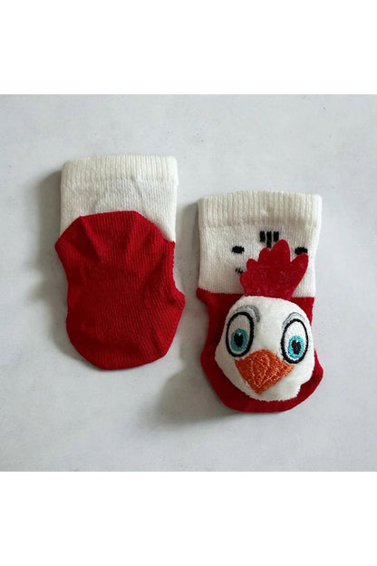 Peluş 3D Hayvan  Oyuncaklı Bebek Çorabı