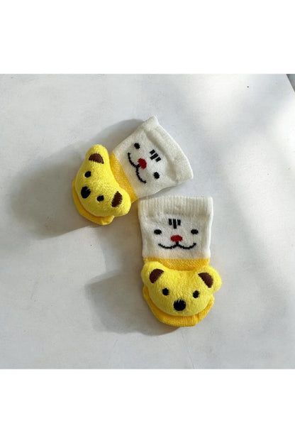 Peluş 3D Hayvan  Oyuncaklı Bebek Çorabı
