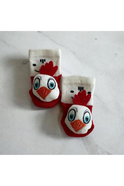 Peluş 3D Hayvan  Oyuncaklı Bebek Çorabı