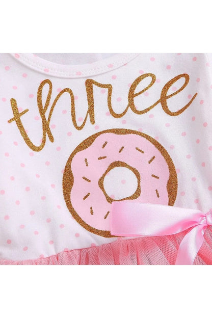 3 Yaş Doğum Günü Tütü Etekli Saç Bantlı Kız Bebek Kostüm Elbise