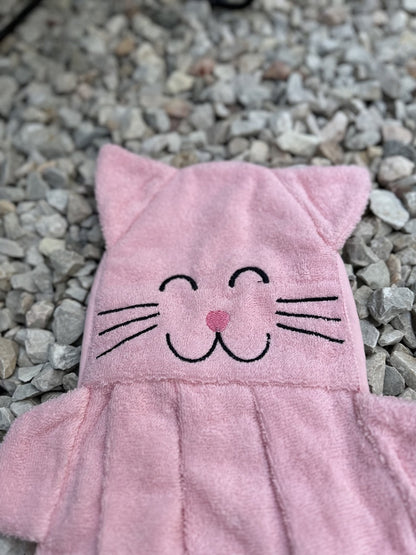 Pembe Hayvan Figürlü Eğlenceli Çocuk Havlusu