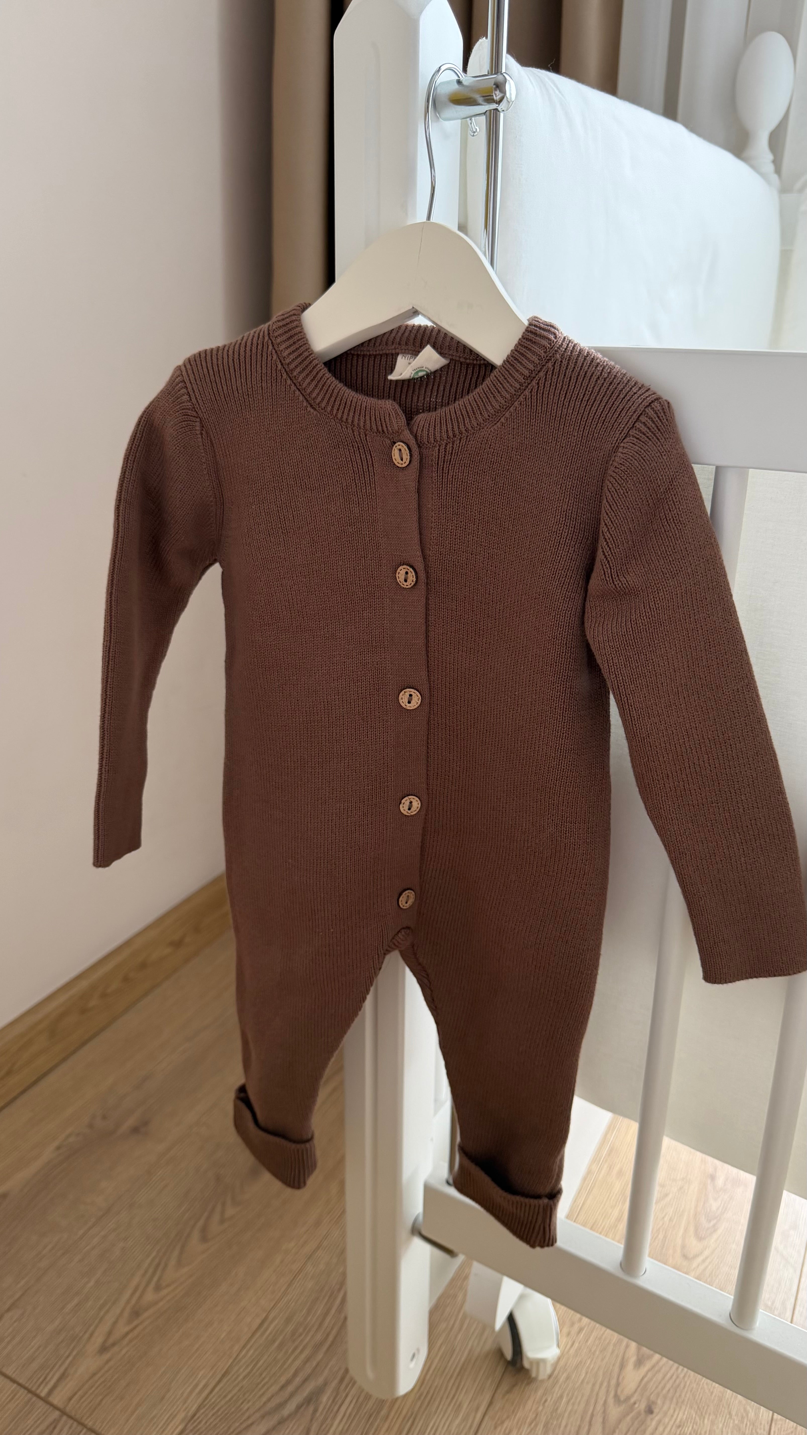 Kahverengi Triko Unisex Bebek Tulum