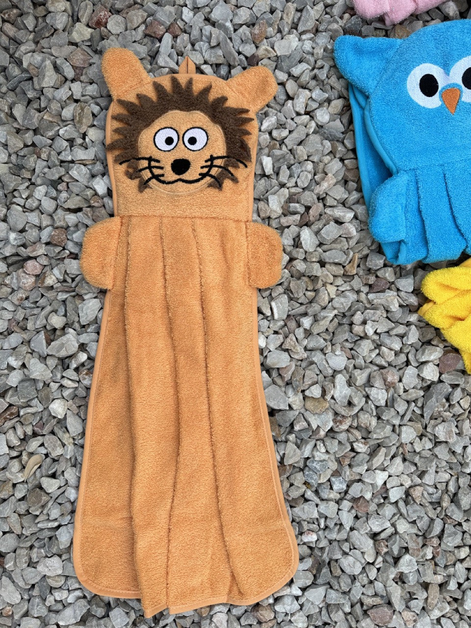 Turuncu Hayvan Figürlü Eğlenceli Çocuk Havlusu