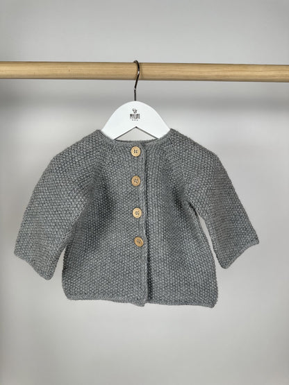 Antrasit Handmade Önden Düğmeli Bebek Ceketi