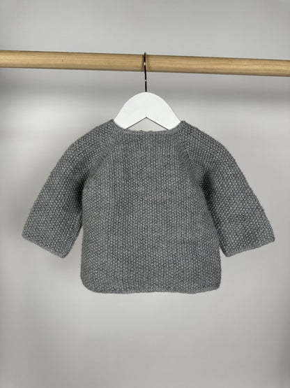 Antrasit Handmade Önden Düğmeli Bebek Ceketi