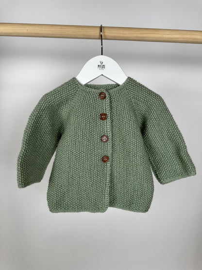 Yeşil Handmade Önden Düğmeli Bebek Ceketi