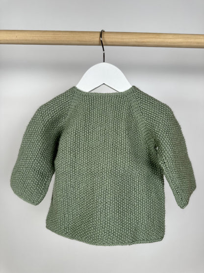 Yeşil Handmade Önden Düğmeli Bebek Ceketi